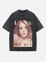 Lana Del Rey Print Round Neck T-shirt