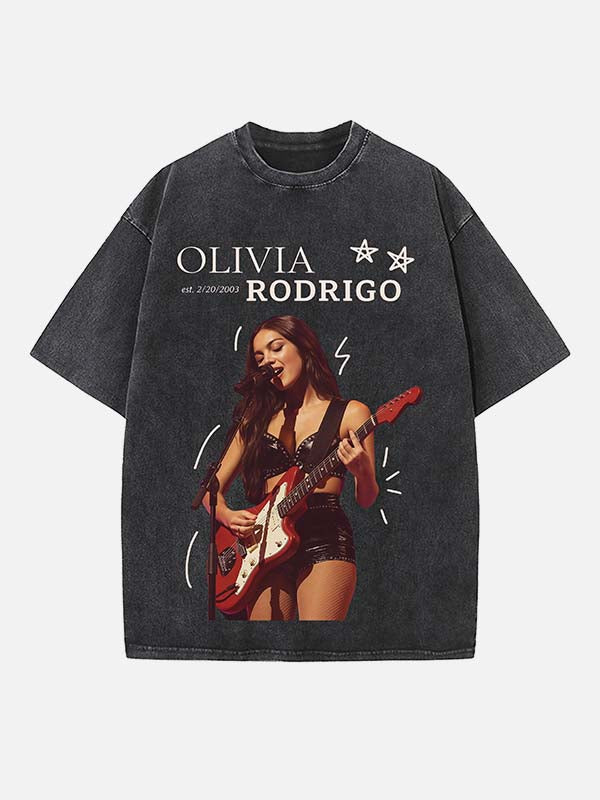 Olivia Rodrigo Print Round Neck T-shirt