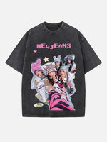 NewJeans Print Round Neck T-shirt