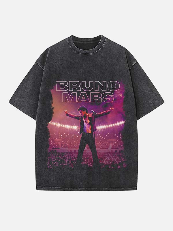 Bruno Mars Print Round Neck T-shirt