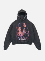 Lady Gaga Print Slant Pockets Hoodie