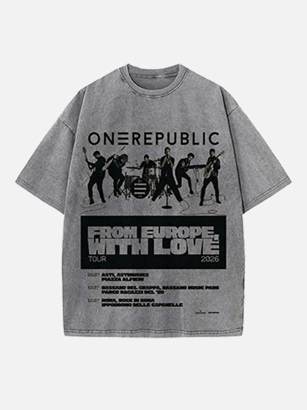 OneRepublic Print Round Neck T-shirt