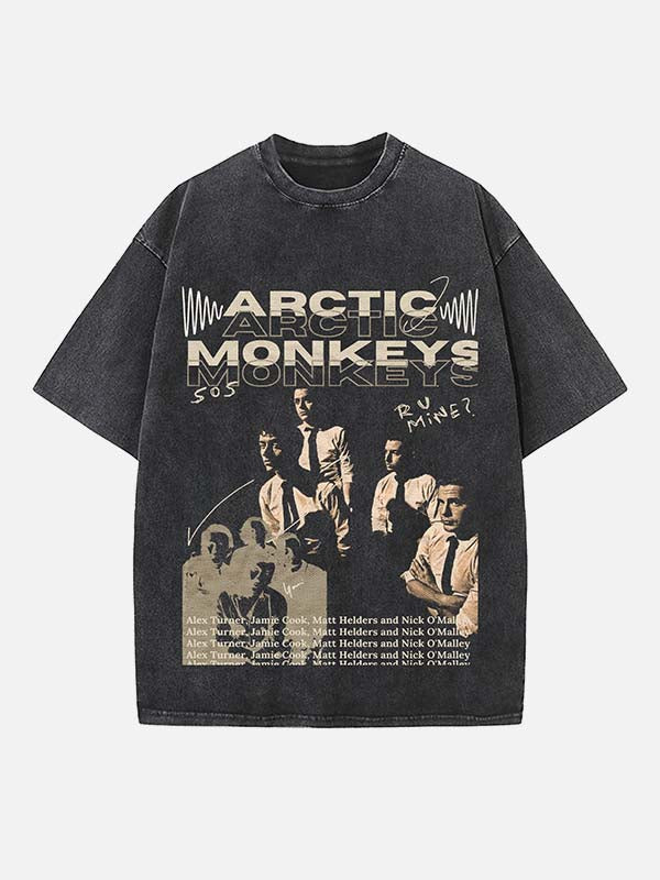 Arctic Monkeys Print Round Neck T-shirt