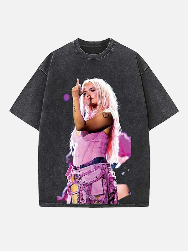 Karol G Print Round Neck T-shirt