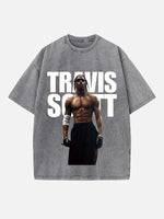 Travis Scott Print Round Neck T-shirt