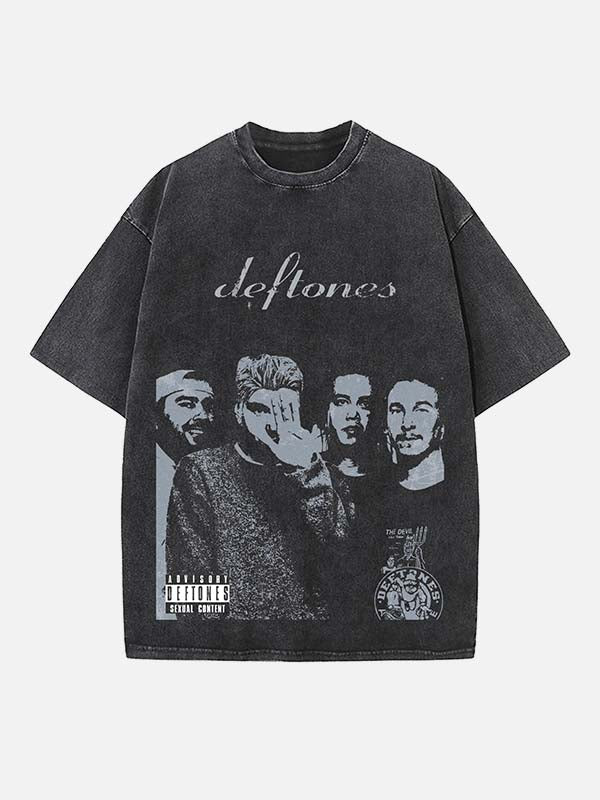 Deftones Print Round Neck T-shirt
