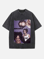 Rihanna Print Round Neck T-shirt