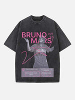 Bruno Mars Print Round Neck T-shirt