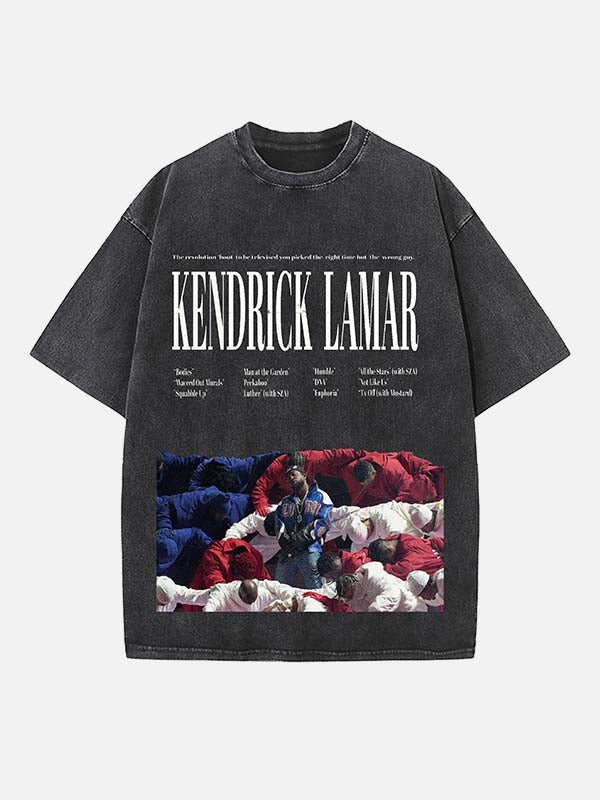Kendrick Lamar Print Round Neck T-shirt
