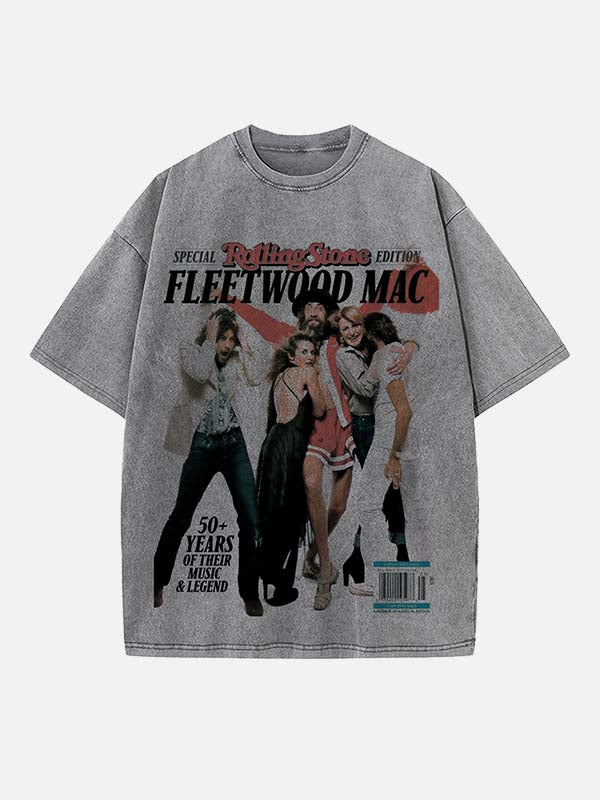 Fleetwood Mac Print Round Neck T-shirt