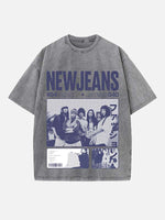 NewJeans Print Round Neck T-shirt