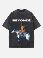 Beyoncé Print Round Neck T-shirt