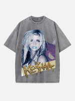 Kesha Print Round Neck T-shirt