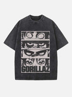 Gorillaz Print Round Neck T-shirt