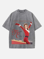 Mariah Carey Print Round Neck T-shirt
