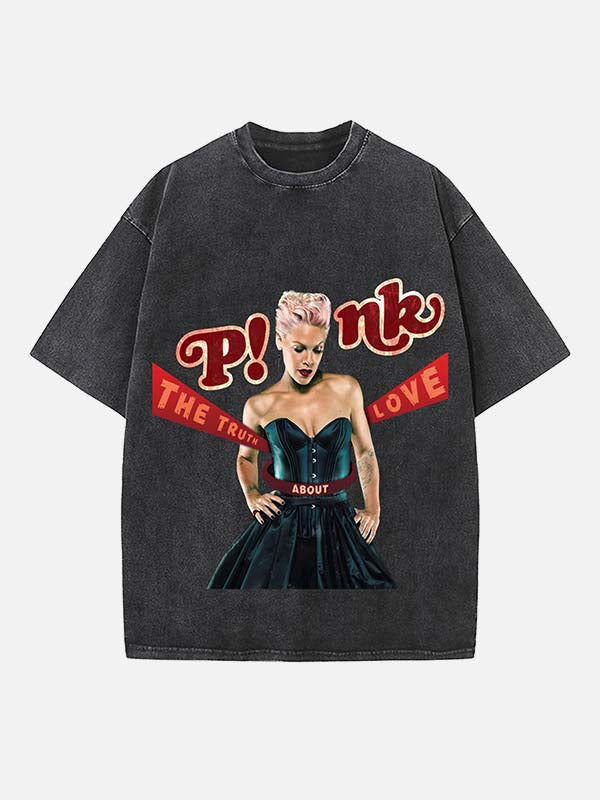 P!nk Print Round Neck T-shirt