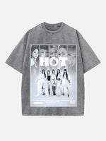 LE SSERAFIM Print Round Neck T-shirt