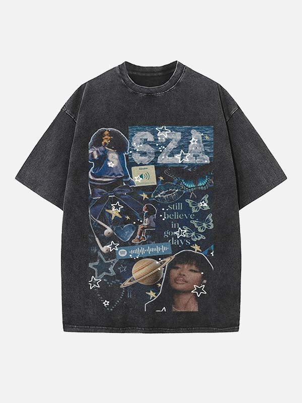 SZA Print Round Neck T-shirt