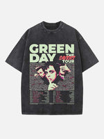 Green Day Print Round Neck T-shirt