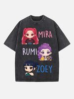 HUNTR/X Print Round Neck T-shirt