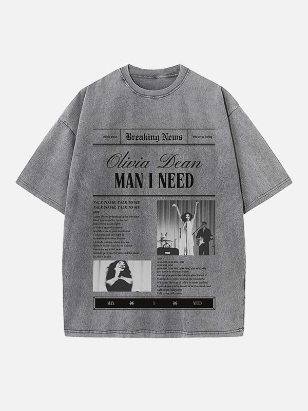 Olivia Dean Print Round Neck T-shirt