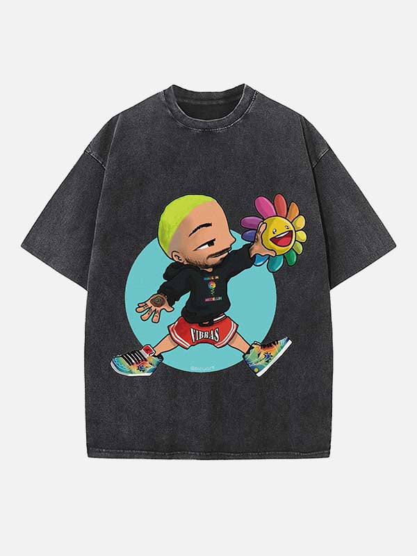 J Balvin Print Round Neck T-shirt