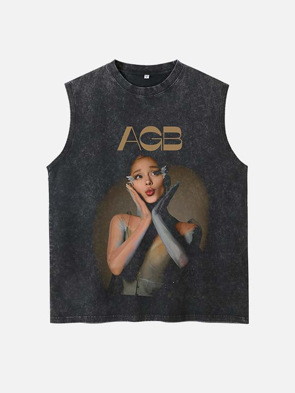 Ariana Grande Print Round Neck Tank