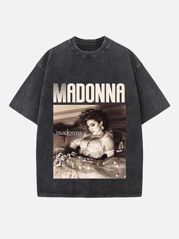 Madonna Print Round Neck T-shirt
