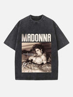 Madonna Print Round Neck T-shirt