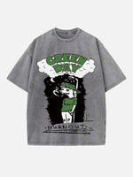 Green Day Print Round Neck T-shirt