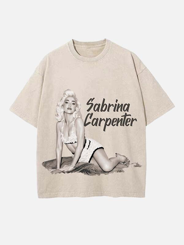 Sabrina Carpenter Print Round Neck T-shirt