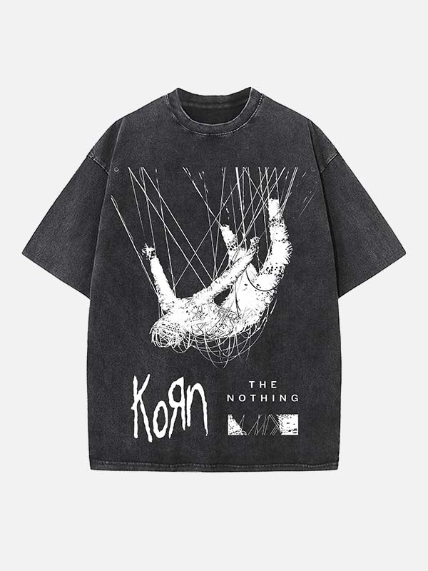 Korn Print Round Neck T-shirt