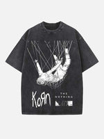Korn Print Round Neck T-shirt