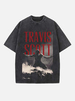 Travis Scott Print Round Neck T-shirt