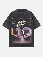 Daft Punk Print Round Neck T-shirt