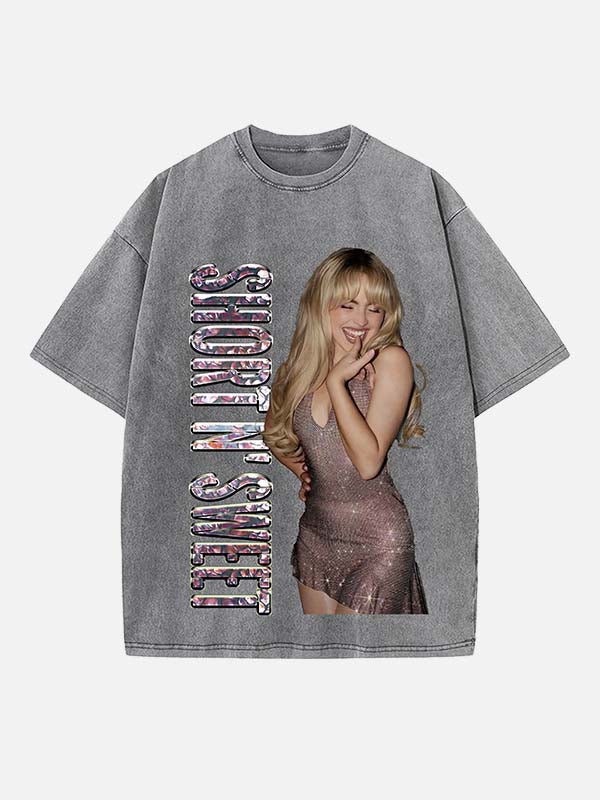 Sabrina Carpenter Print Round Neck T-shirt