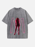 Mariah Carey Print Round Neck T-shirt