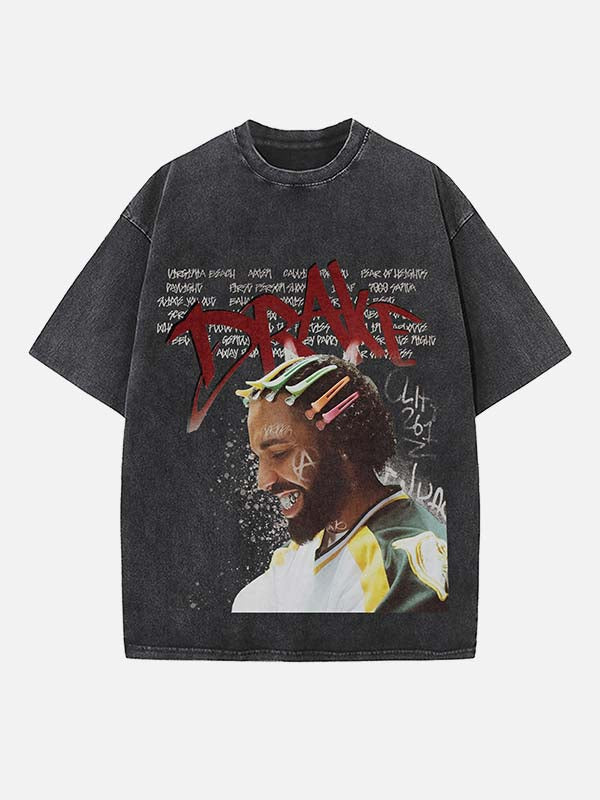 Drake Print Round Neck T-shirt