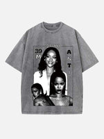 Rihanna Print Round Neck T-shirt