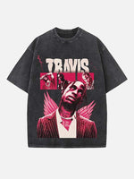 Travis Scott Print Round Neck T-shirt