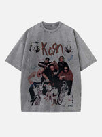 Korn Print Round Neck T-shirt