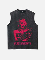 Miley Cyrus Print Round Neck Tank