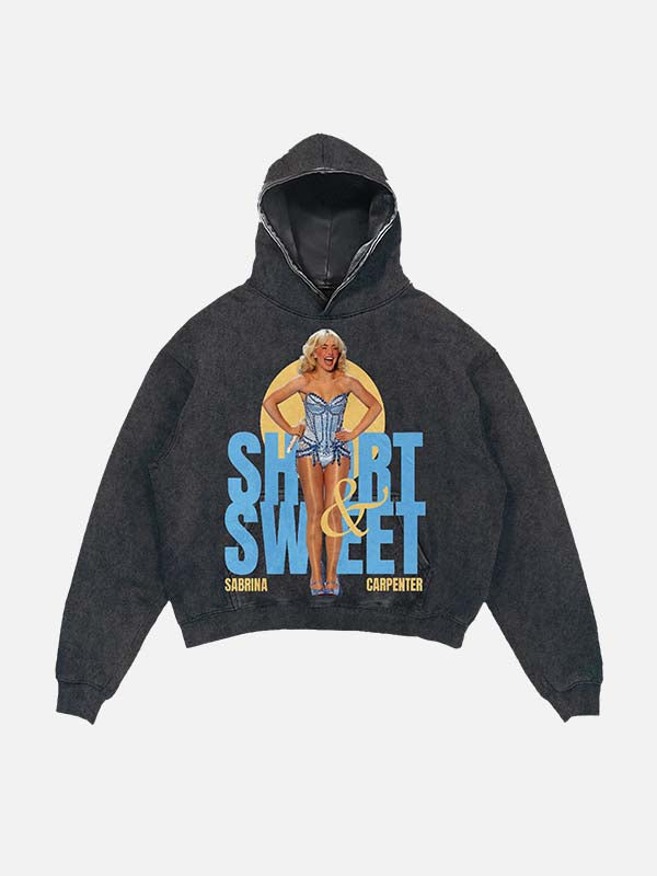 Sabrina Carpenter Print Slant Pockets Hoodie