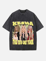 Kesha Print Round Neck T-shirt