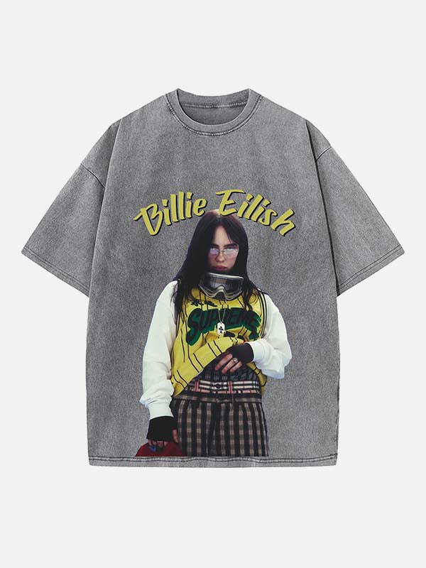 Billie Eilish Print Round Neck T-shirt