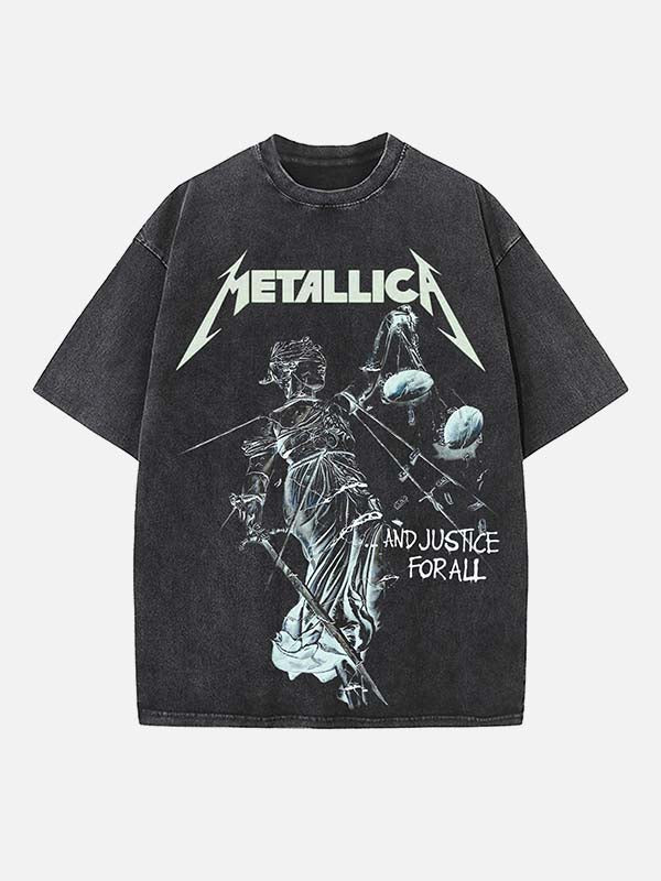 Metallica Print Round Neck T-shirt