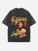 2Pac Print Round Neck T-shirt
