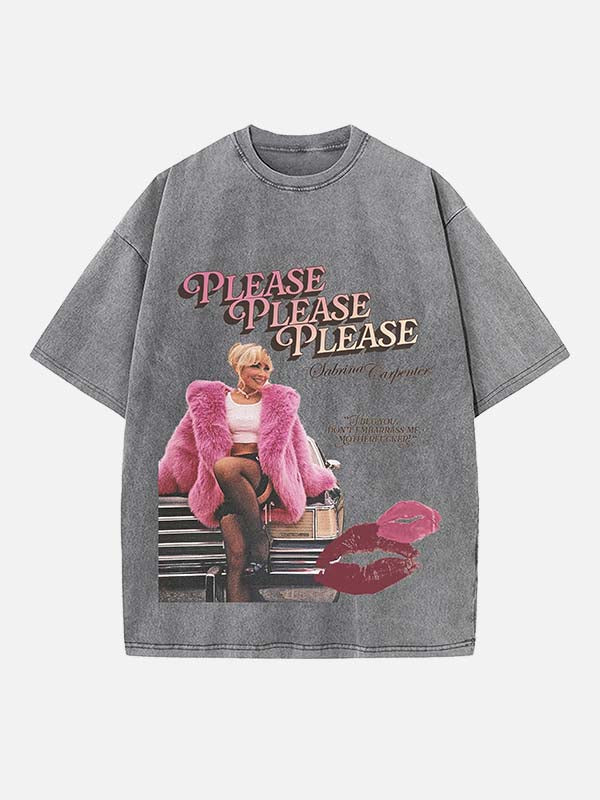 Sabrina Carpenter Print Round Neck T-shirt