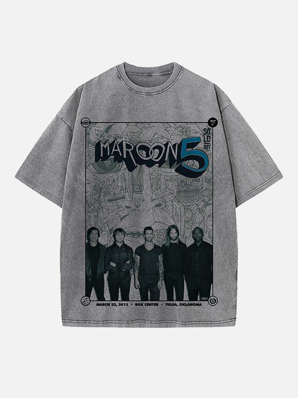 Maroon 5 Print Round Neck T-shirt