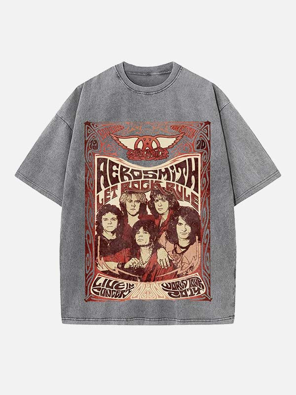 Aerosmith Print Round Neck T-shirt